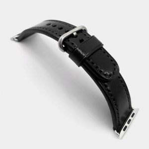 Ремешок для часов Apple Watch кожаный черный series 38 42