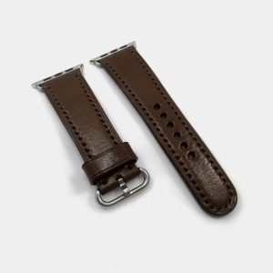 Ремешок для часов Apple Watch кожаный темно-коричневый series 38 42
