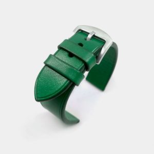 Ремешок для часов кожаный ручной работы зеленый 18мм 20мм 22мм 24мм