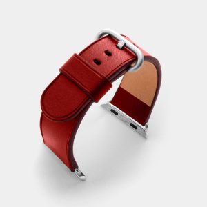 Ремешок для часов apple watch кожаный красный series 1 2 3 4 38 мм 40 мм 42 мм 44 мм