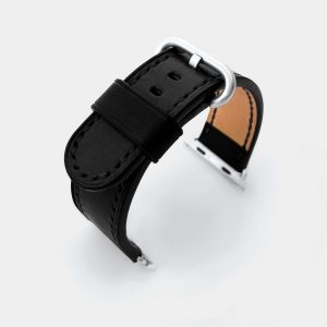 Ремешок для часов apple watch кожаный черный series 1 2 3 4 5 6 38 мм 40 мм 42 мм 44 мм