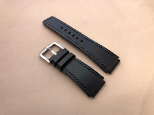 Кожаный ремешок для часов Samsung Galaxy Watch Gear S3 черный