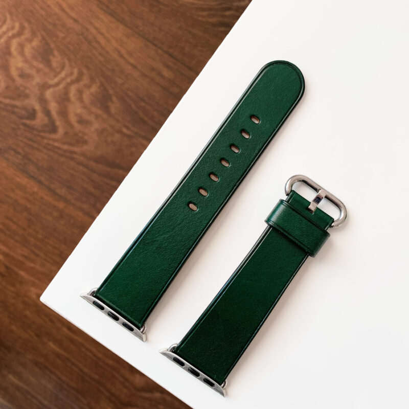 Ремешок для часов apple watch кожаный зеленый series 1 2 3 4 5 6 38 мм 40 мм 42 мм 44 мм
