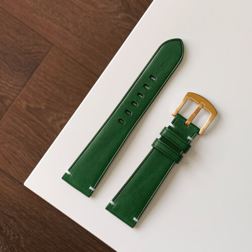 Ремешок для часов из кожи телёнка зелёного цвета